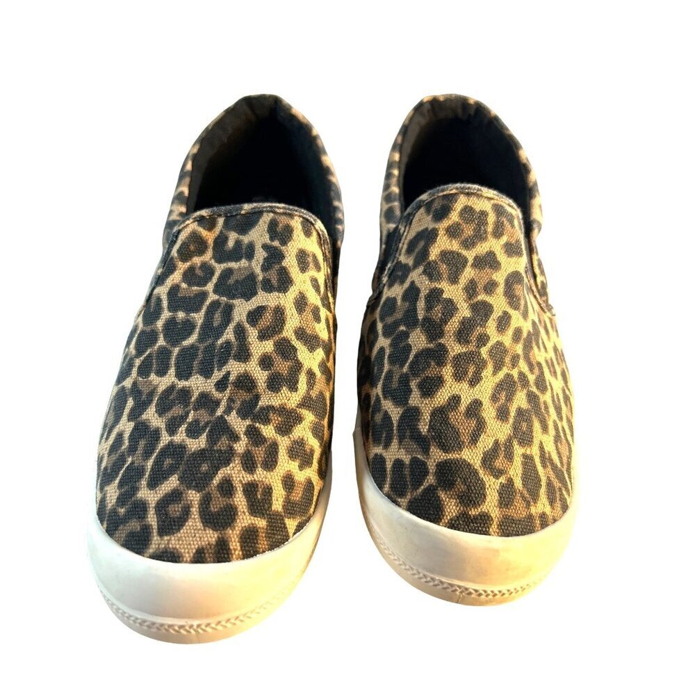 Target Sneakers Shoes Womens Size 10 Black/Brown Slip on Animal Print